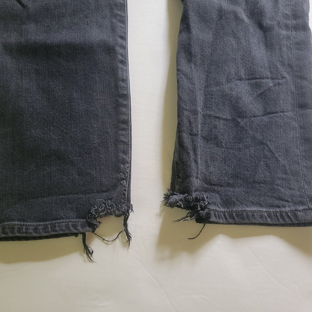 COH Emerson Relaxed Slim Boyfriend Crop Chewed Hem Jean in Dark Gray - Picture 8 of 12